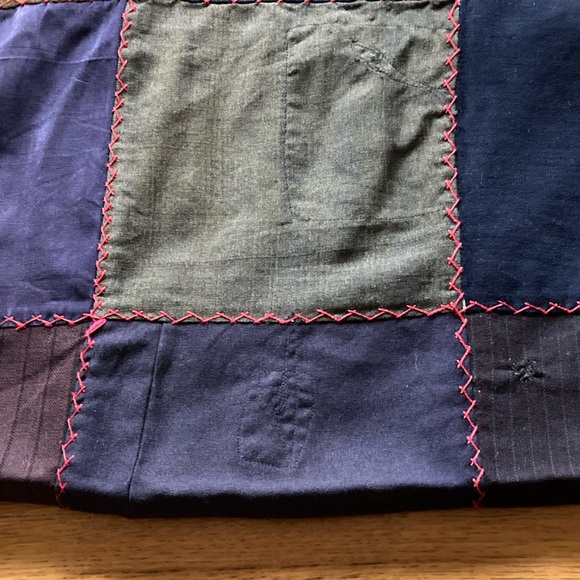 Vtg Handmade Repurposed Fabric Patchwork Quilt Top Unfinished 78"x86" - Picture 5 of 15